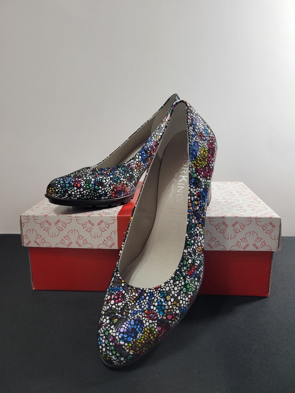 DORKING By Fluchos multicolor mosaic leather pumps - Size 39 EUR
